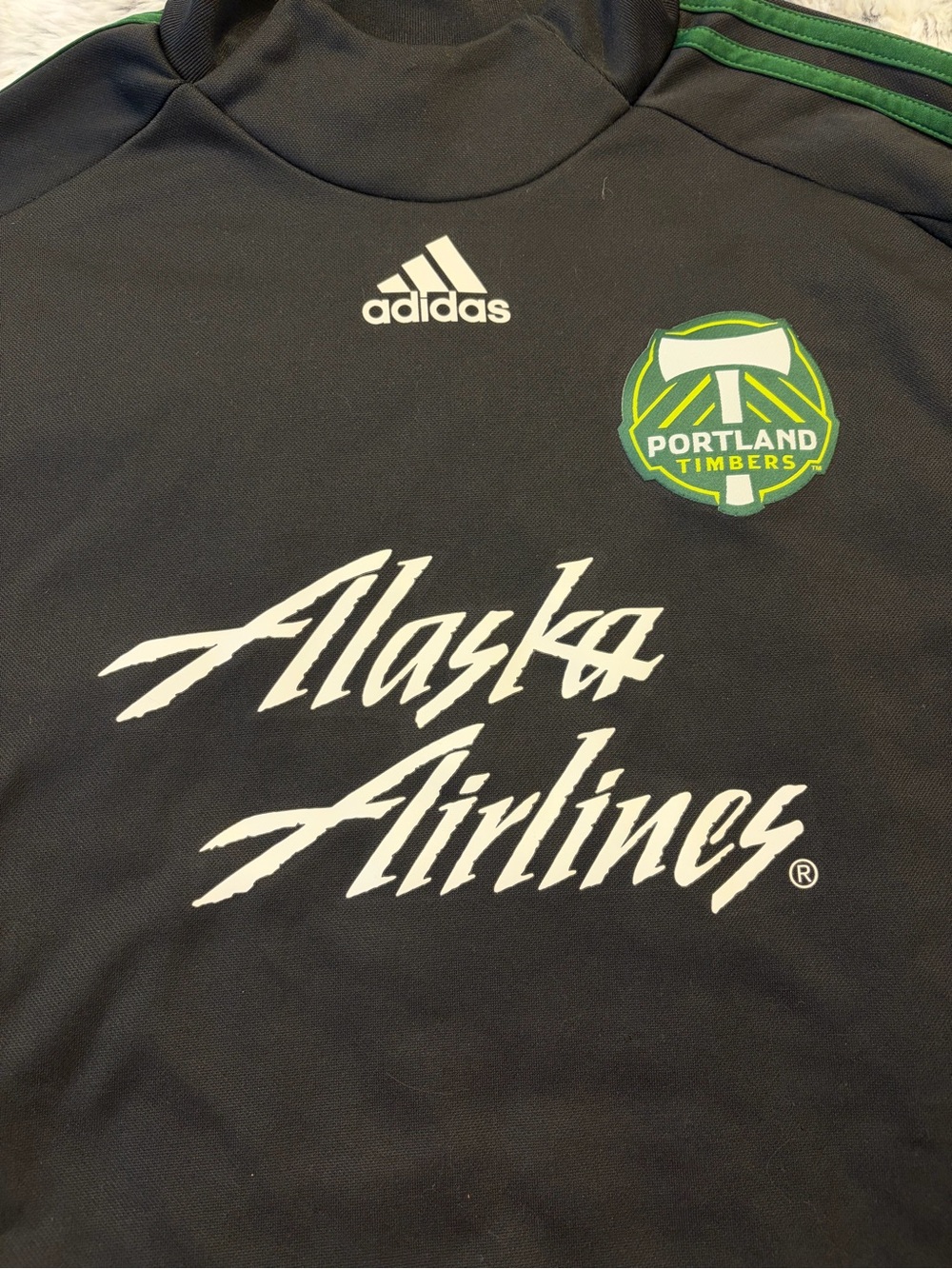 ADIDAS Men's Black and Green Portland Timbers Training Top Soccer, Size Large - Picture 3 of 6
